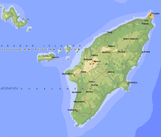 Map Of Rhodes